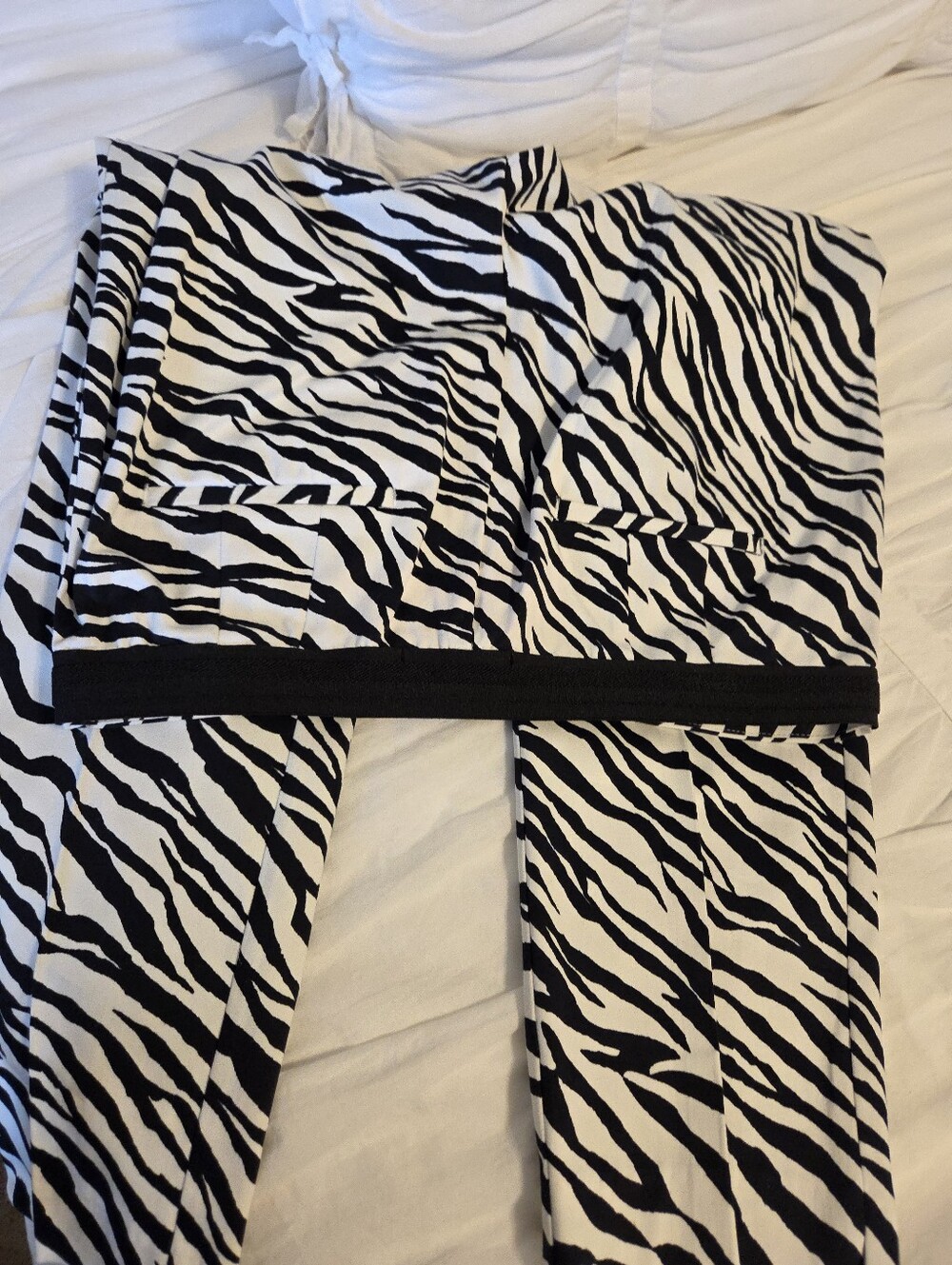 ZARA -Zebra Print Wide Leg Pants - Black & White ,NEW - Picture 5 of 7